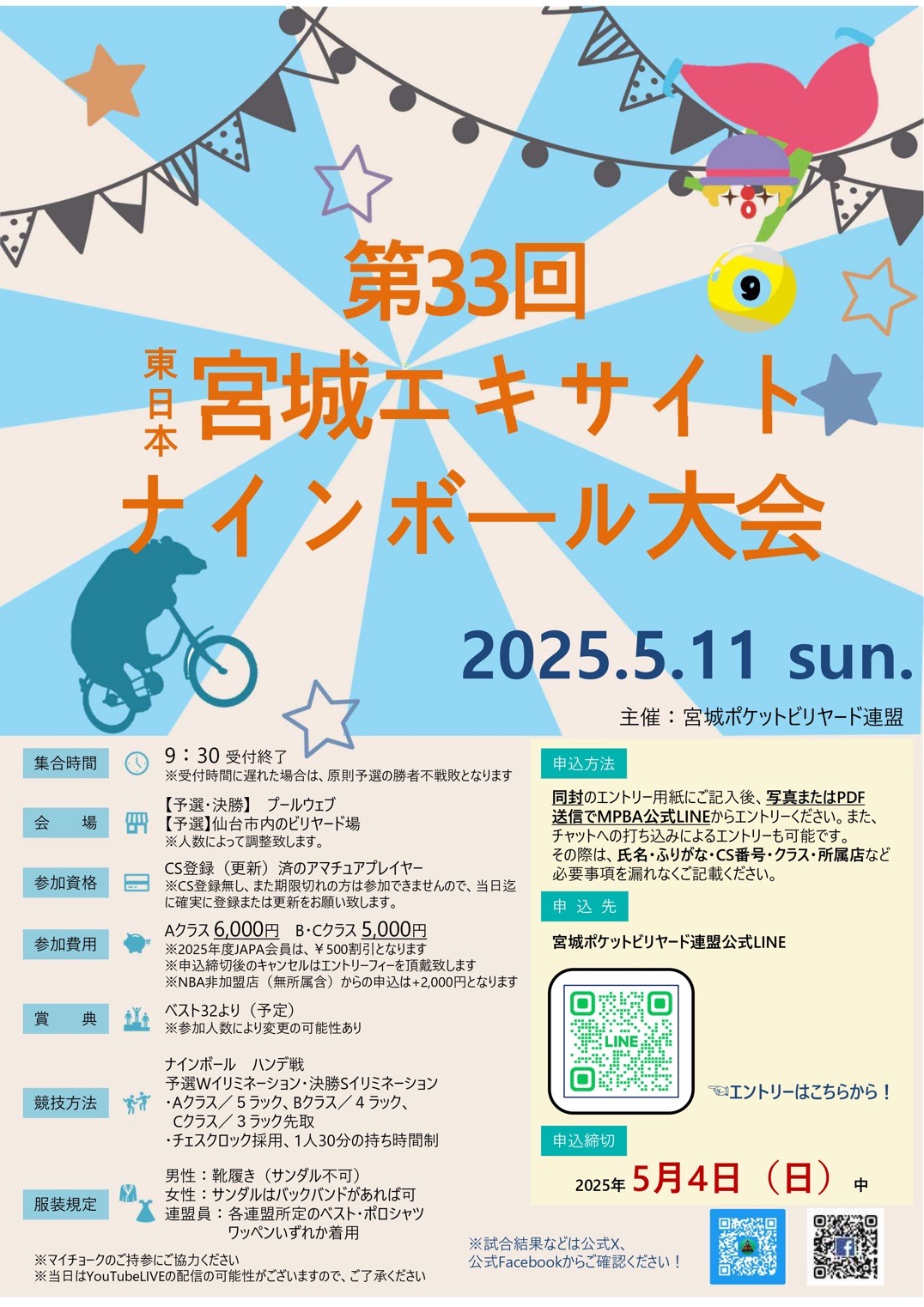 東日本宮城エキサイトナインボール大会開催
